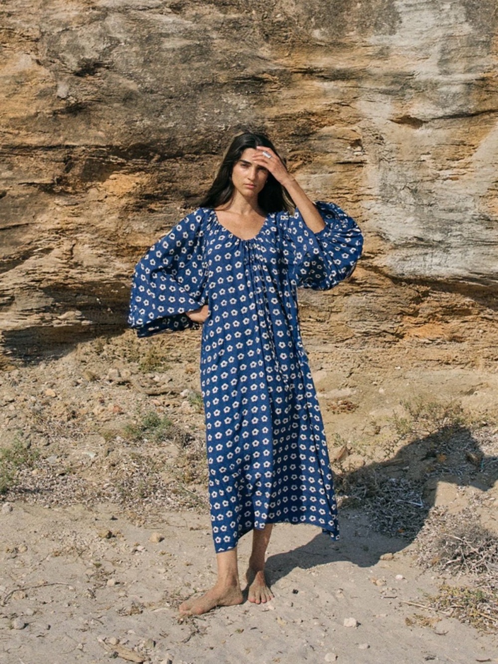 NWT Daughters of India Zahra Midi Dress- Indigo